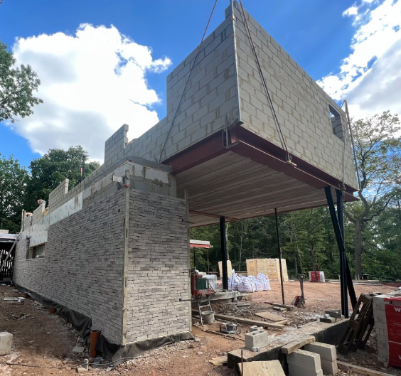 chantier de construction d une maison a deux etages